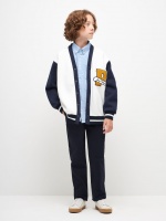 Брюки из фактурной ткани для мальчиков (синий, 152) Sela  фото, kupilegko.ru